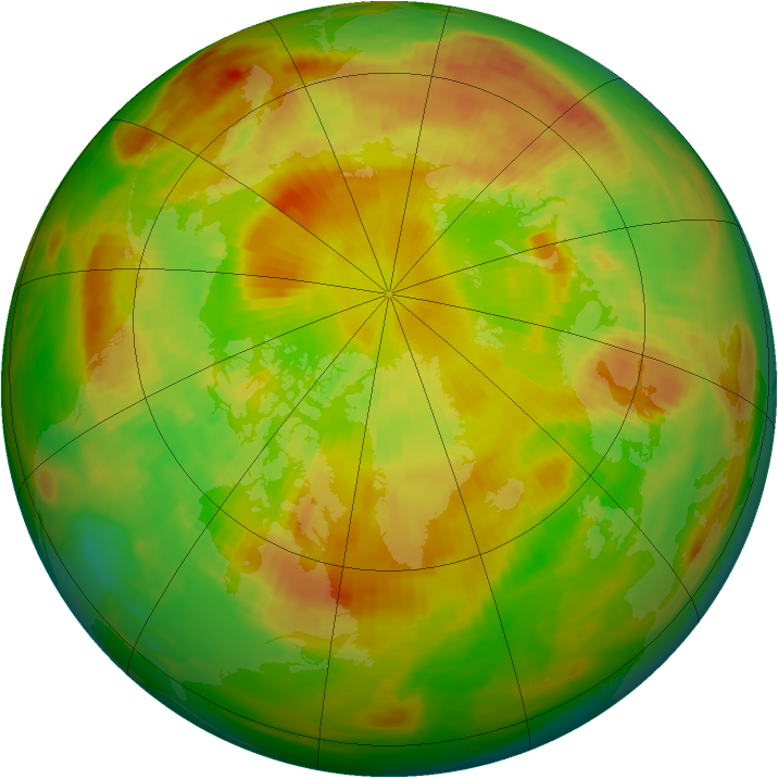 Arctic ozone map for 21 May 1991